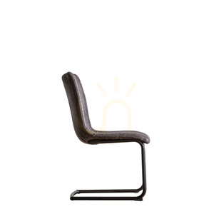 Scaune de dining Gallery Direct Edington, gri, piele ecologică, set de 2 small 3