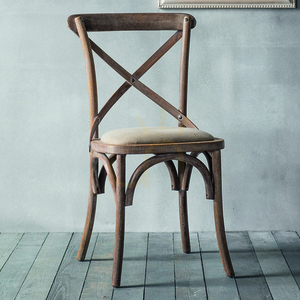 Set 2 scaune Gallery Direct Cafe cu spătar încrucișat, stejar spălat și textil natural small 1