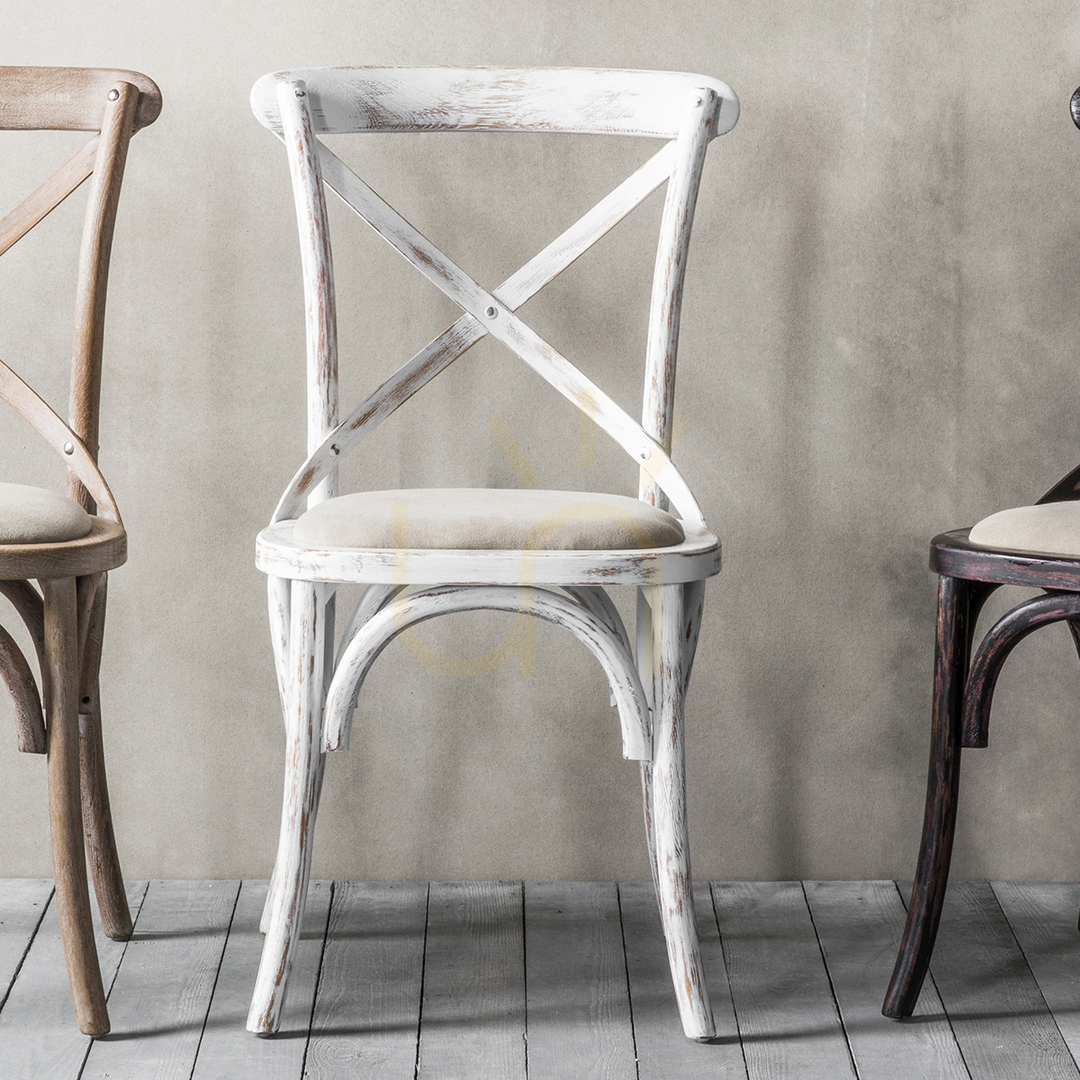 Vedere Scaun Gallery Direct cafenea alb din stejar cu șezut textil, set 2, 5055999229869 Scaun Gallery Direct cafenea alb din stejar cu șezut textil, set 2, 5055999229869