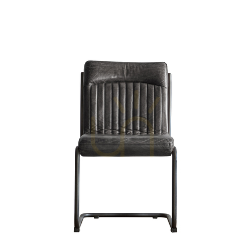 Verifica Scaun dining piele Gallery Direct Capri Antique Ebony 52x66x90 cm 5055999229210