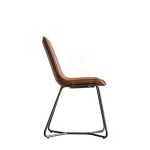 Scaune de dining Gallery Direct Hawking maro din piele artificială, set de 2 small 4