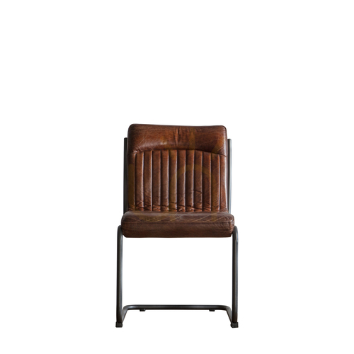 Verifica Scaun dining Gallery Direct Capri piele maro cadru metalic 5055299489956