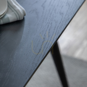 Masă dining Gallery Direct Astley negru 160x90 cm MDF furnir stejar fier small 2