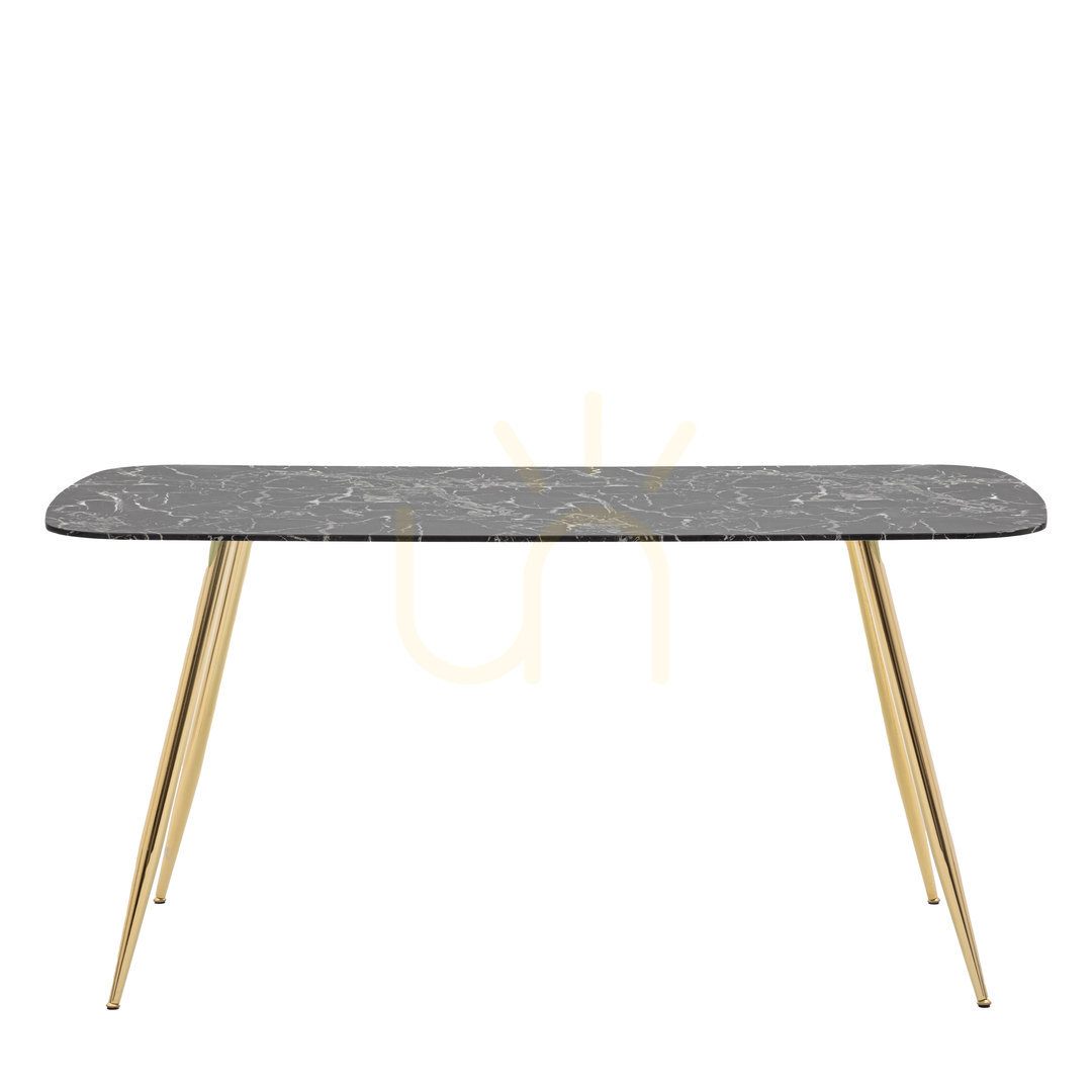 Verifica Masă dining Gallery Direct Evans negru auriu sticlă/fier 160x90 cm 5059413801174 Masă dining Gallery Direct Evans negru auriu sticlă/fier 160x90 cm 5059413801174