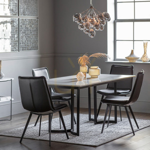 Masă dining Gallery Direct Everton marmură albă/negru 180x90x76 cm 5059413699986 small 1