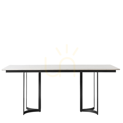 Verifica Masă dining Gallery Direct Everton marmură albă/negru 180x90x76 cm 5059413699986