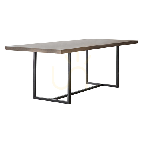 Verifica Masă dining Gallery Direct Forden gri 220x90 cm dreptunghiulară stejar și metal
