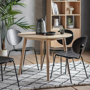 Masă dining rotundă Gallery Direct Milano 100 cm stejar natural 5059413402982 small 1