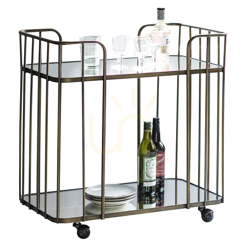 Verifica Dulap bar Gallery Direct Verna bronz din sticlă și metal 75x46x79 cm 5055999244923