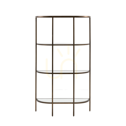 Verifica Vitrină Gallery Direct Hudson bronz vintage metal și sticlă 100x35x175 cm 5059413895098
