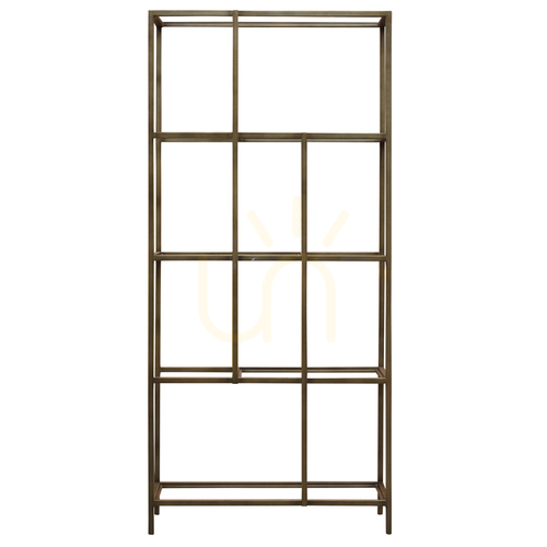 Verifica Vitrină Gallery Direct Rothbury bronz din sticlă și fier 70x32x150,5 cm 5059413256882