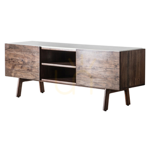 Dulap media Gallery Direct Barcelona, acacia închisă cu blat din marmură, 136 cm 5056272006559 small 3