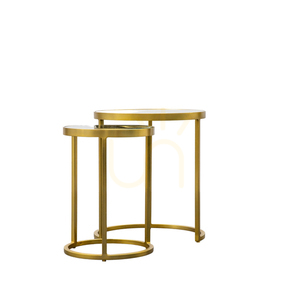 Set 2 mese mici Gallery Direct Rowe aur cu sticlă și fier 40x45 cm 5059413693199 3 Set 2 mese mici Gallery Direct Rowe aur cu sticlă și fier 40x45 cm 5059413693199 small 3