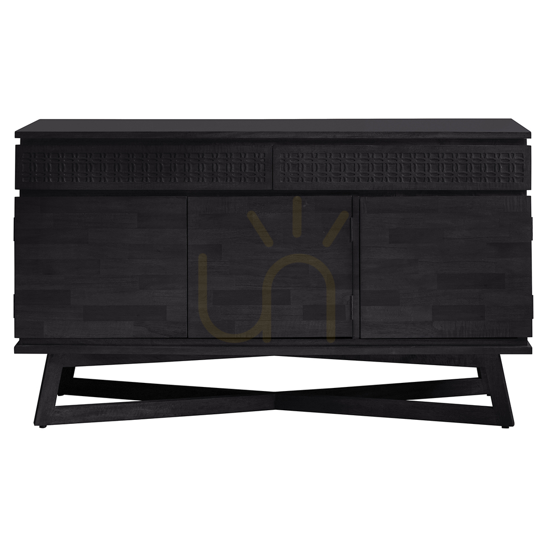 Verifica Dulap Gallery Direct Boho Boutique negru 3 uși 2 sertare lemn mango 140x45x80 cm Dulap Gallery Direct Boho Boutique negru 3 uși 2 sertare lemn mango 140x45x80 cm