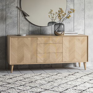 Sideboard Gallery Direct Milano 160 cm stejar 2 uși 3 sertare chevron 5055999242981 1 Sideboard Gallery Direct Milano 160 cm stejar 2 uși 3 sertare chevron 5055999242981 small 1