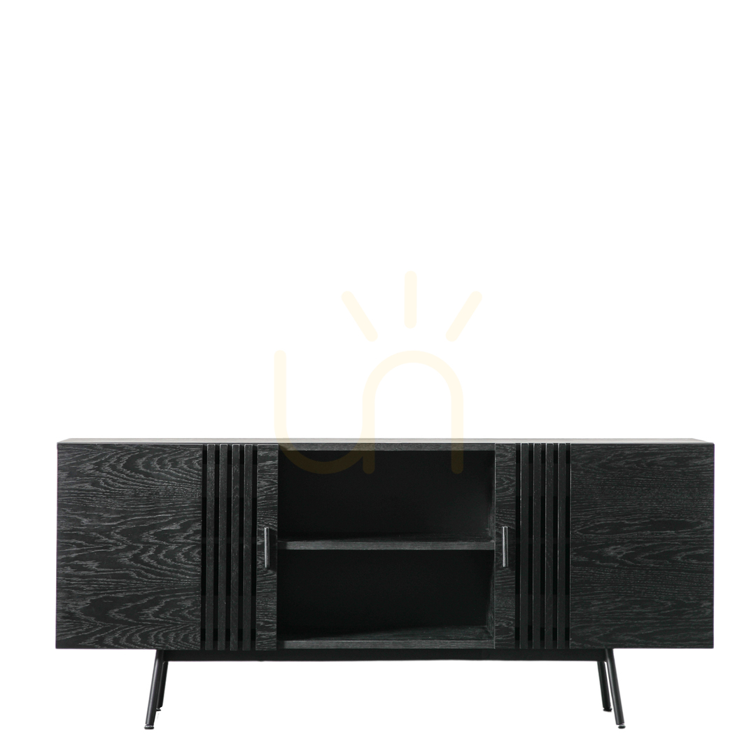 Verifica Bufet sideboard Gallery Direct Holsen negru 160x42x70 cm din stejar si MDF Bufet sideboard Gallery Direct Holsen negru 160x42x70 cm din stejar si MDF