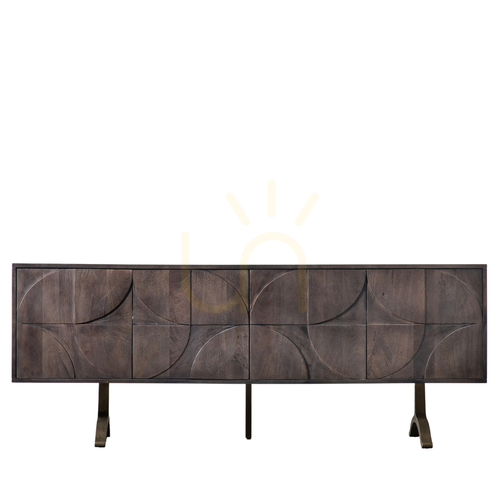 Verifica Dulap 4 uși Gallery Direct Sharma maro din lemn de mango și fier 180x40x70 cm