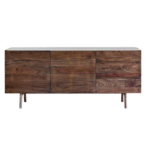 Verifica Dulap tip bufet Gallery Direct Barcelona 165x45x70 cm acacia marmură albă 5056272006542