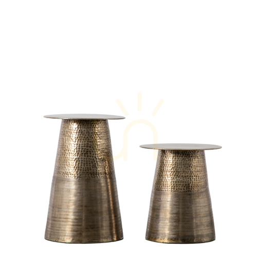 Verifica Set 2 măsuțe laterale Gallery Direct Langley alamă antică aluminiu/fier 40x58 cm
