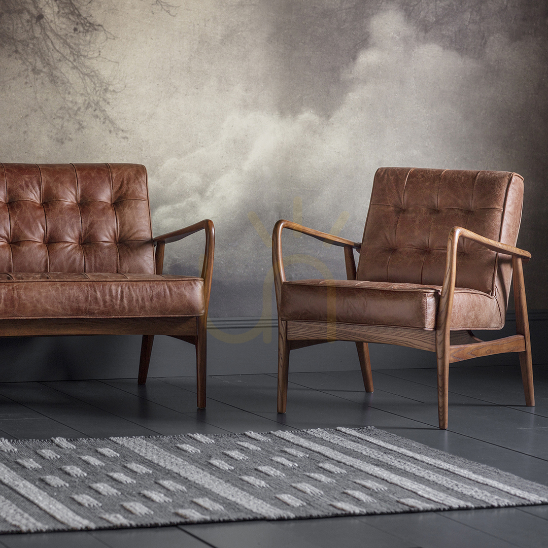previzualizare Canapea 2 locuri Gallery Direct Humber piele maro vintage 118 cm 5055999244664 Canapea 2 locuri Gallery Direct Humber piele maro vintage 118 cm 5055999244664