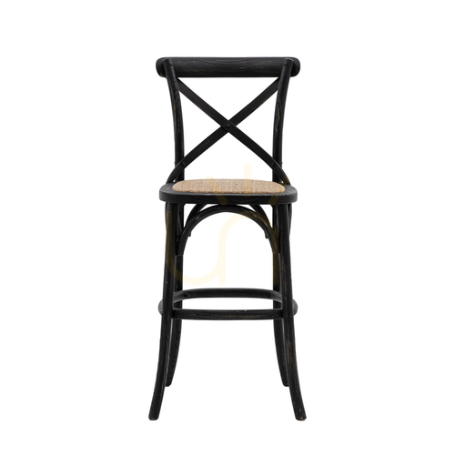 Verifica Taburet bar Gallery Direct set 2 negru rattan bistro francez 66 cm