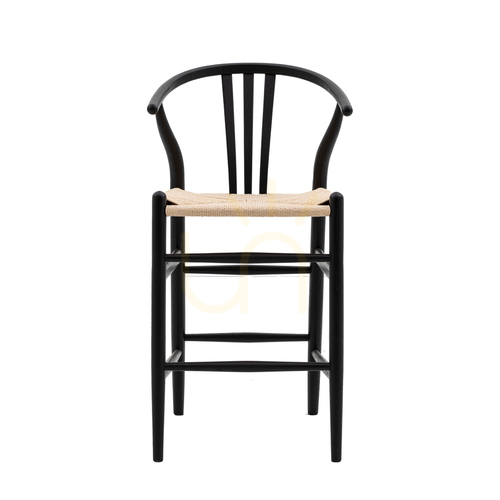 Verifica Scaun de bar Gallery Direct Whitney negru din lemn elm, set 2, 65 cm, 5059413871115