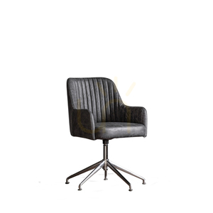 Fotoliu rotativ birou Gallery Direct Curie Antique Ebony piele argintiu 5059413396281 small 3