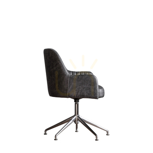 Fotoliu rotativ birou Gallery Direct Curie Antique Ebony piele argintiu 5059413396281 small 4