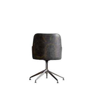 Fotoliu rotativ birou Gallery Direct Curie Antique Ebony piele argintiu 5059413396281 small 5