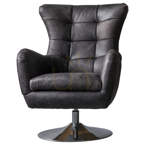 Verifica Fotoliu pivotant Gallery Direct Bristol piele Antique Ebony 70x81x95 cm