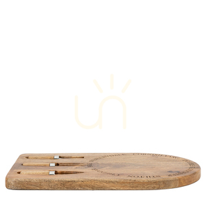 Set placă brânzeturi Gallery Direct Wells lemn de mango cu 2 cuțite și furculiță small 0