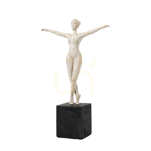 Verifica Sculptură de balerină Pirouette Gallery Direct negru-alb din polirășină 24,5 × 8,5 × 36 cm