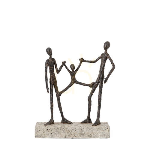 Verifica Sculptură de familie Gallery Direct Swing din polirășină negru-gri, 22,5 × 8 × 30 cm