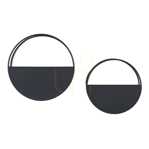 Verifica Ghiveci de perete Gallery Direct Hector set 2, metal negru, 40x40x14,2 cm
