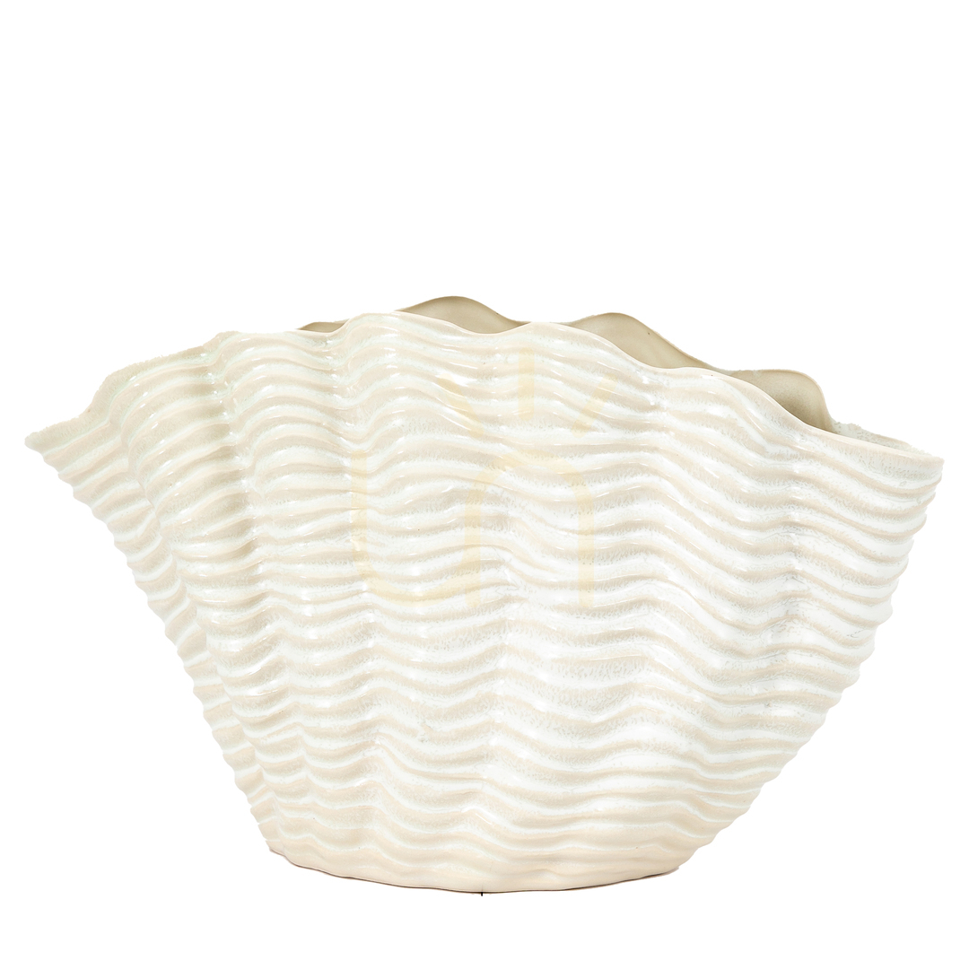 Vedere Vază scoică mare Gallery Direct albă din gresie 370x165x225 mm 5059413868993 Vază scoică mare Gallery Direct albă din gresie 370x165x225 mm 5059413868993