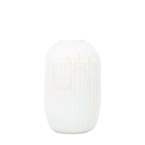 Verifica Vază decorativă Gallery Direct Fjord albă din sticlă 30,5 cm 5059413870231