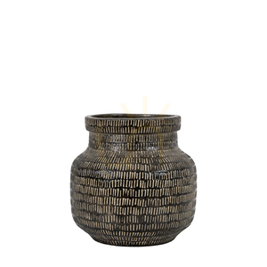 Vază decorativă Gallery Direct Sgraffito neagră ceramică 20x20 cm 5059413871016 small 0