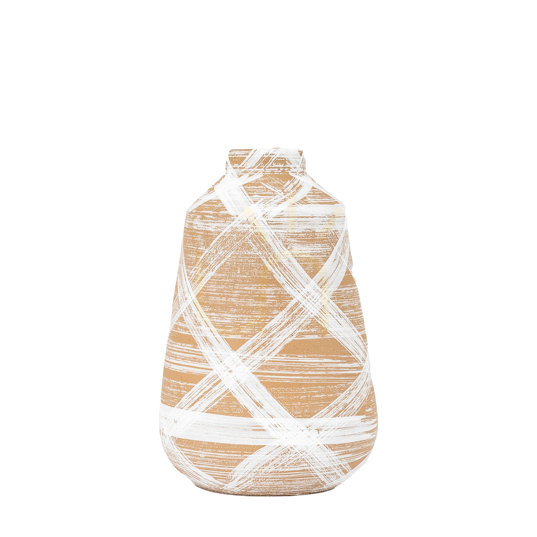 Vedere Vază decorativă Gallery Direct Tarka mare din gresie maro/alb 26,5 cm 5059413869037 Vază decorativă Gallery Direct Tarka mare din gresie maro/alb 26,5 cm 5059413869037