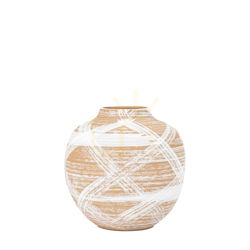 Verifica Vază mică Gallery Direct Tarka maro/alb gresie 18,5 cm 5059413869020