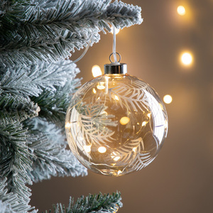 Glob LED Gallery Direct transparent cu motiv gravat de pană aurie, 12 × 12 × 14 cm small 2