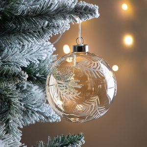 Glob LED Gallery Direct transparent cu motiv gravat de pană aurie, 12 × 12 × 14 cm small 3