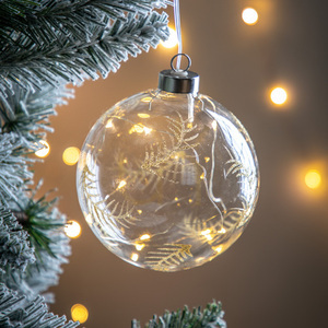 Glob LED Gallery Direct transparent cu motiv gravat de pană aurie, 12 × 12 × 14 cm small 4