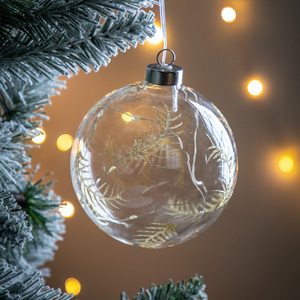 Glob LED Gallery Direct transparent cu motiv gravat de pană aurie, 12 × 12 × 14 cm small 5