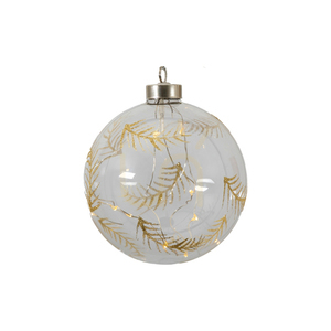Glob LED Gallery Direct transparent cu motiv gravat de pană aurie, 12 × 12 × 14 cm small 0
