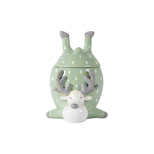 Verifica Ghiveci decorativ ren cu capac verde dolomit Gallery Direct 14,5x12,5x17,5 cm