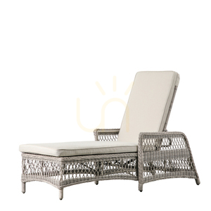 Șezlong Gallery Direct Menton din ratan PE culoare piatră 5059413684234 small 0