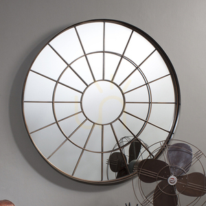 Oglindă rotundă de perete Gallery Direct Battersea bronz metal bare industrial 100,5 cm small 4