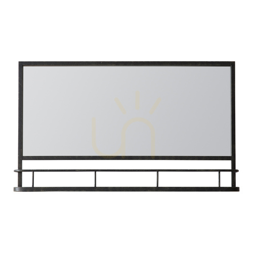 Verifica Oglindă de perete Gallery Direct Emerson cu raft, antracit, 106 × 63 cm