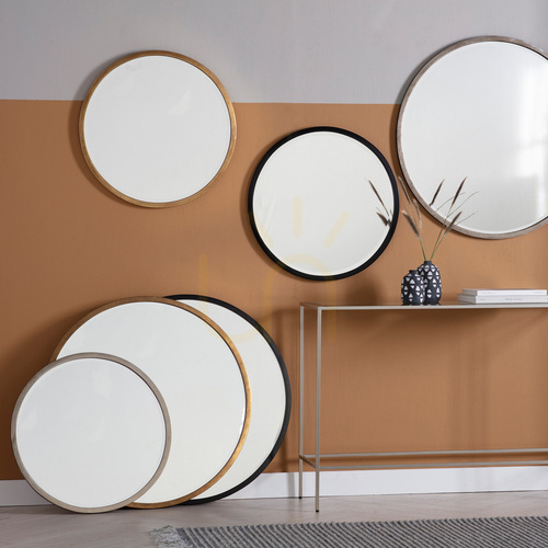Verifica Oglindă rotundă de perete Gallery Direct Higgins neagră Ø 80 cm, sticlă fațetată