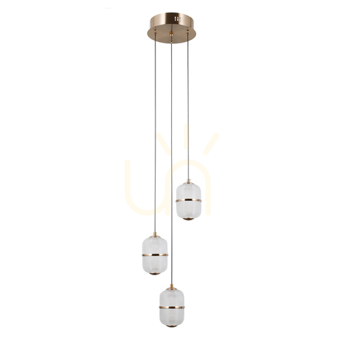 Verifica Lampă suspendată Italux Alani LED aurie 3 lumini PND-34375-3-HBR